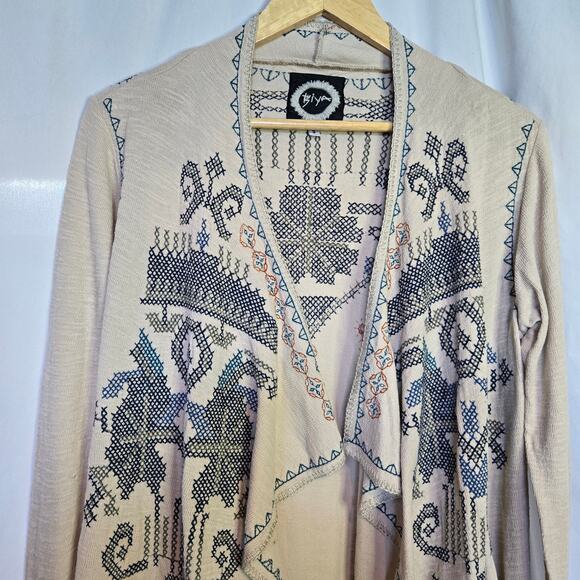 Johnny Was Biya Womens Embroidered Open Front Long Duster Size S Boho Western - Picture 4 of 12